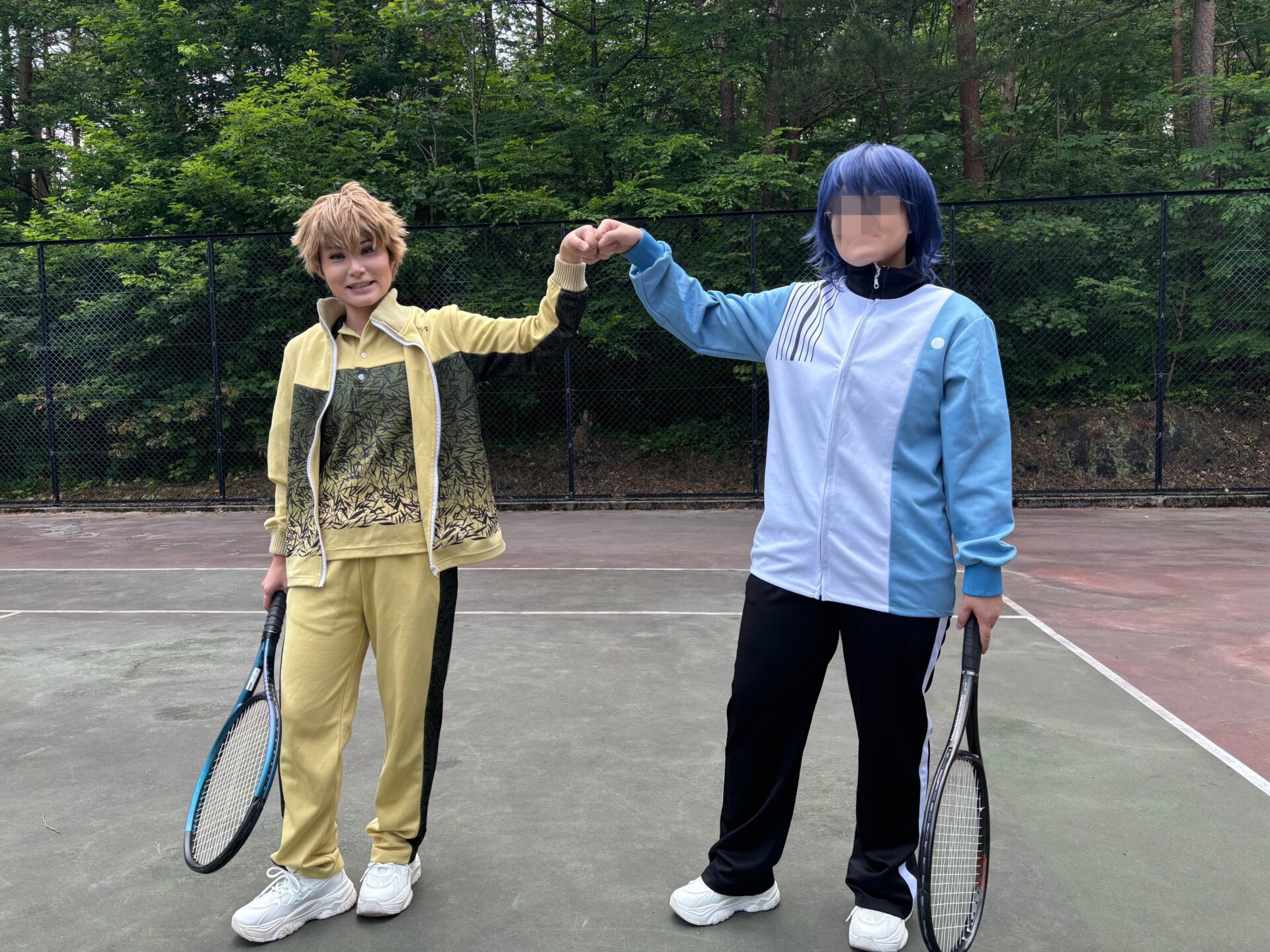 ルネス軽井沢テニスコートでコスプレ撮影
